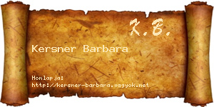 Kersner Barbara névjegykártya